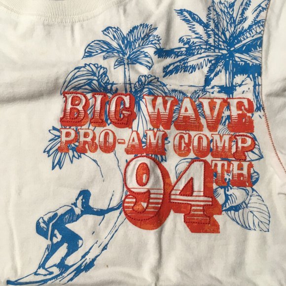 #N Old Navy Big Wave Pro-am Comp 94th Tee Shirt North Shore Mens L (10-12) White - Picture 4 of 9